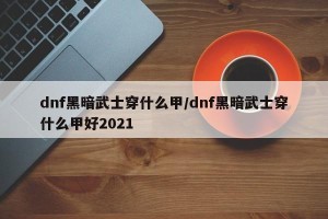 dnf黑暗武士穿什么甲/dnf黑暗武士穿什么甲好2021